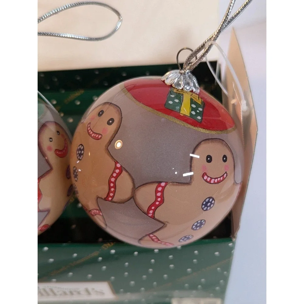 Dillard's Trimming Vintage Gingerbread Glass Ball Ornaments